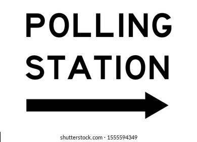 Direction of polling station sign vector on white background on election day