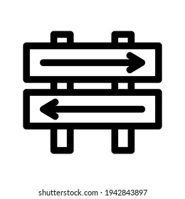 direction post icon or logo isolated sign symbol vector illustration - high quality black style vector icons
