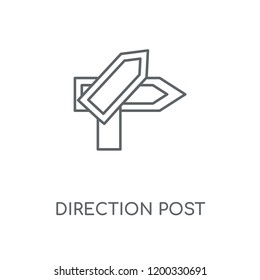 Direction Post linear icon. Direction Post concept stroke symbol design. Thin graphic elements vector illustration, outline pattern on a white background, eps 10.