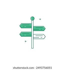 Direction Post Vector Icon Design