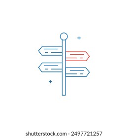 Direction Post Vector Icon Design