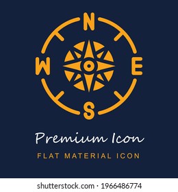 Direction premium material ui ux isolated vector icon in navy blue and orange colors