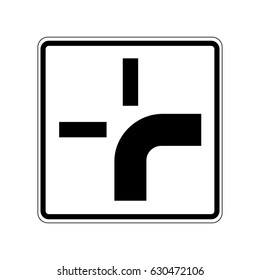 Direction of priority road, traffic sign