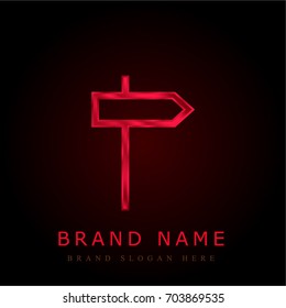 Direction red chromium metallic logo