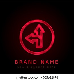 Direction red chromium metallic logo