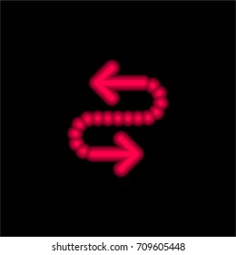 Direction red glowing neon ui ux icon. Glowing sign logo vector