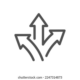 Direction related icon outline and linear vector.