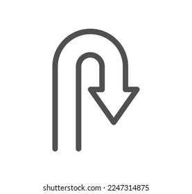 Esquema de icono de dirección y vector lineal.