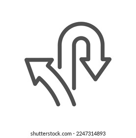 Richtungsbezogene Symbolumrandung und lineare Vektorgrafik.