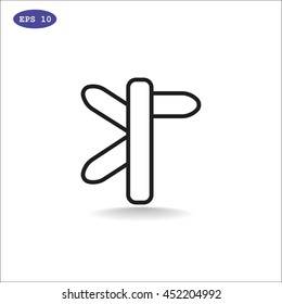  Direction road icon flat.