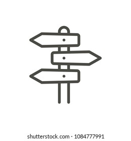 Direction road icon vector. Line signpost symbol isolated. Trendy flat outline ui sign design. Thin linear directional graphic pictogram for web site, mobile app. Logo illustration. Eps10.