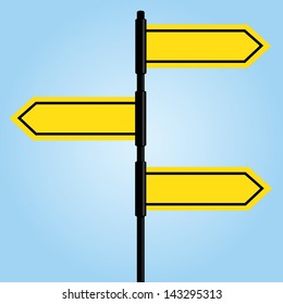 DIRECTION ROAD SIGN WITH BLANK SPACE FOR TEXT VECTOR