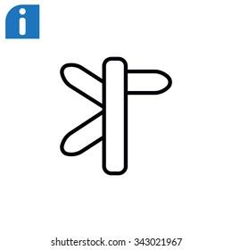 Direction road sign icon