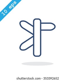 Direction road sign icon