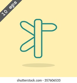 Direction road sign icon
