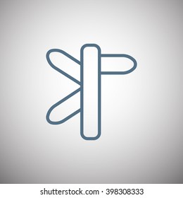 Direction road sign icon