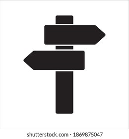 Direction Road Sign Icon Vector Logo Template Illustration