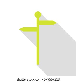 Direction road sign. Pear icon with flat style shadow path.