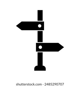 direction road sign post with arrow.