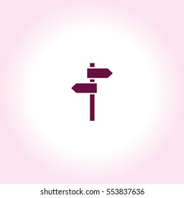 Direction road signs Vector Icon.