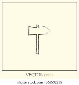 Direction road signs Vector Icon.