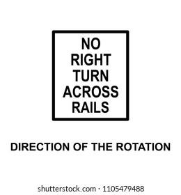 direction of the rotation icon. Element of railway signs for mobile concept and web apps. Detailed direction of the rotation icon can be used for web and mobile. Premium icon on white background