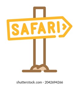 direction safari nameplate color icon vector. direction safari nameplate sign. isolated symbol illustration