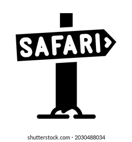 direction safari nameplate glyph icon vector. direction safari nameplate sign. isolated contour symbol black illustration