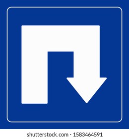 Direction sign with arrow showing the way to the right