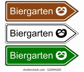 Direction Sign Beer Garden