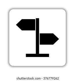 direction sign  - black vector icon