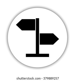 direction sign -  black vector icon