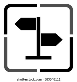 direction sign  - black vector icon