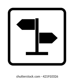 direction sign -  black vector icon