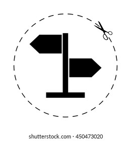 direction sign  - black vector icon
