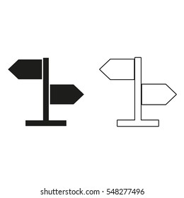 direction sign  - black vector icon
