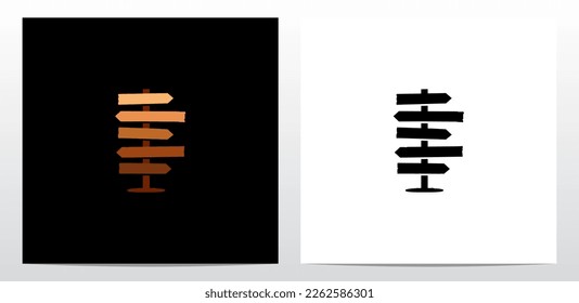 Direction Sign Board Letter Logo Design B