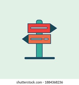 direction sign Colored Filled line icon vector illustration