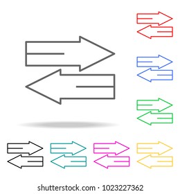 Direction sign colored icons. Element of logistic multi colored icon for mobile concept and web. Thin line icon for website design and development, app development. Premium icon on white background