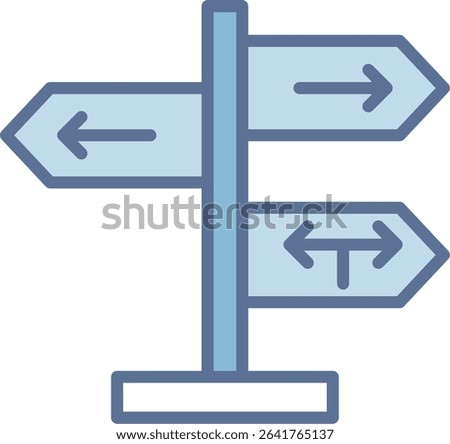 Direction Sign Filled Blue Tone Icon