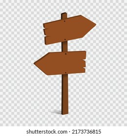 Direction sign guidepost blank 3d vector illustration different design wooden signs