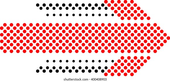 Direction Sign. Halftone Dotted Arrow Symbols.