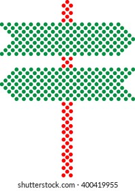Direction Sign. Halftone Dotted Arrow Symbols.