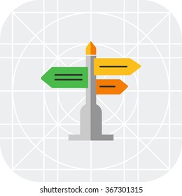 Direction sign icon