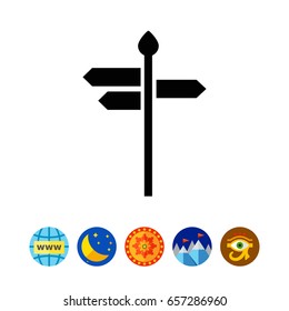 Direction sign icon