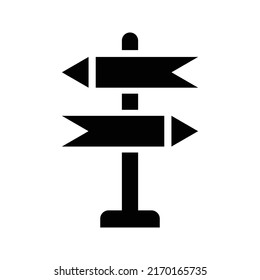 Dirección, icono de signo. Ilustración vectorial negra.