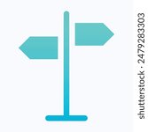 Direction Sign Icon, Sign Post, Isolated Gradient Vector Icon.