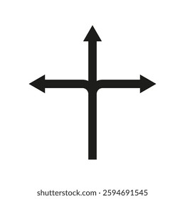 Direction sign icon. Road arrow symbol. Crossroad vector shape. Simple navigation emblem. EPS 10.