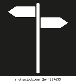 Direction sign icon. Road pointer symbol. Street navigation vector. Travel route illustration.