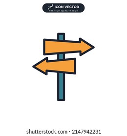 direction sign icon symbol template for graphic and web design collection logo vector illustration